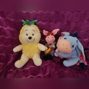 Disney Winnie The Pooh, Eeyore And Piglet Plush Toy Lot